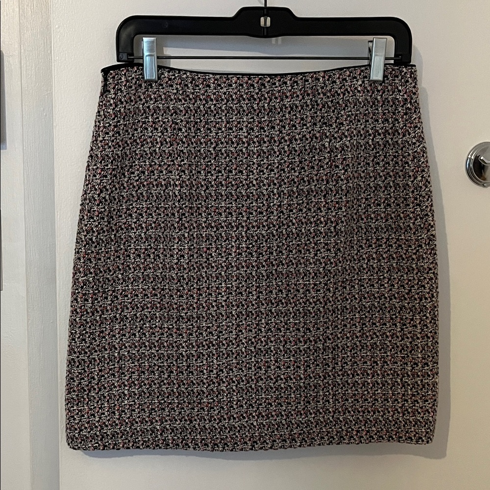 Tristan Black- Gray-Pink Tweed Pencil Skirt